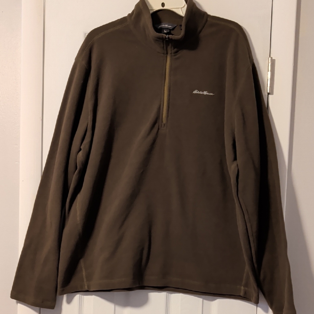 Eddie Bauer Olive Quarter-Zip Fleece